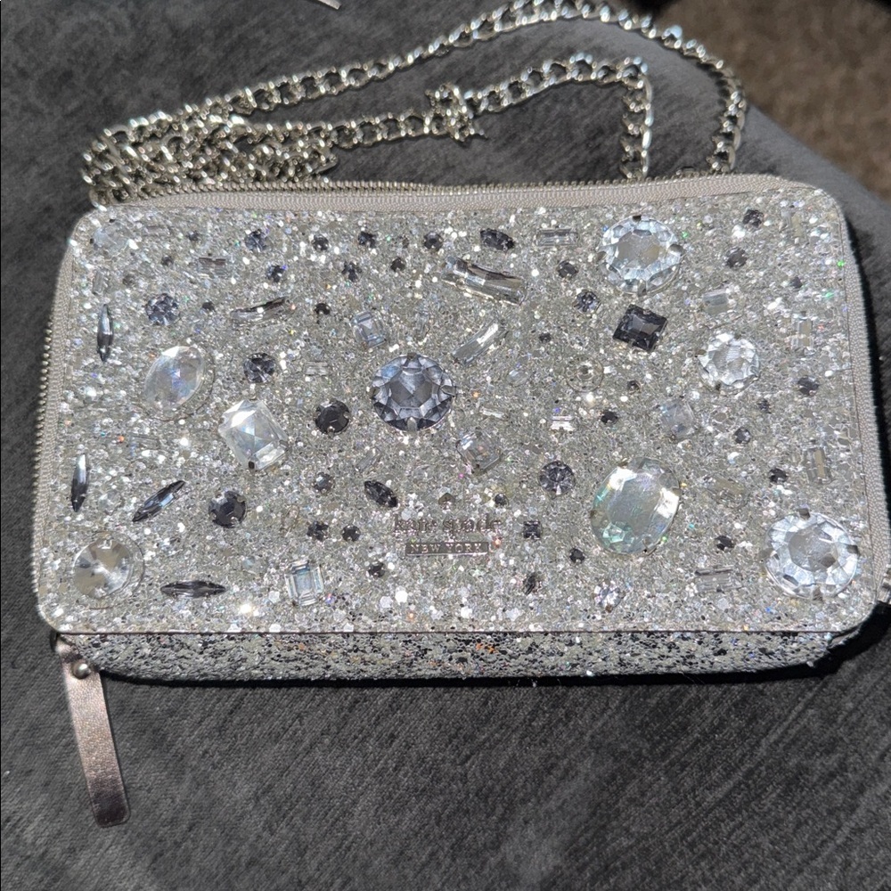 [Kate Spade] authentic metallic tinsel camera crossbody bag & matching card case - Picture 14 of 15
